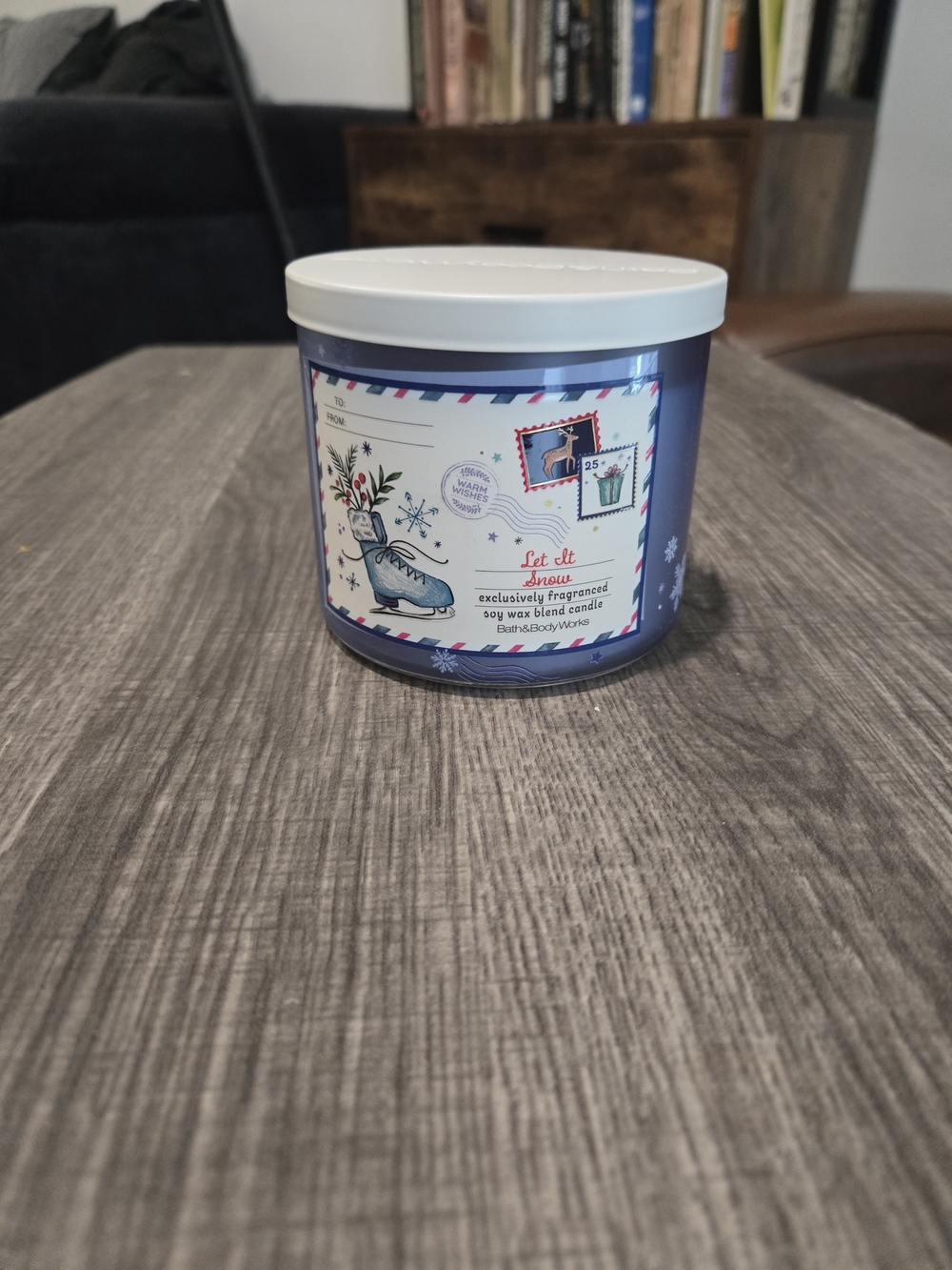 Bath & Body Works Blue 'Let It Snow' Holiday Jar Candle